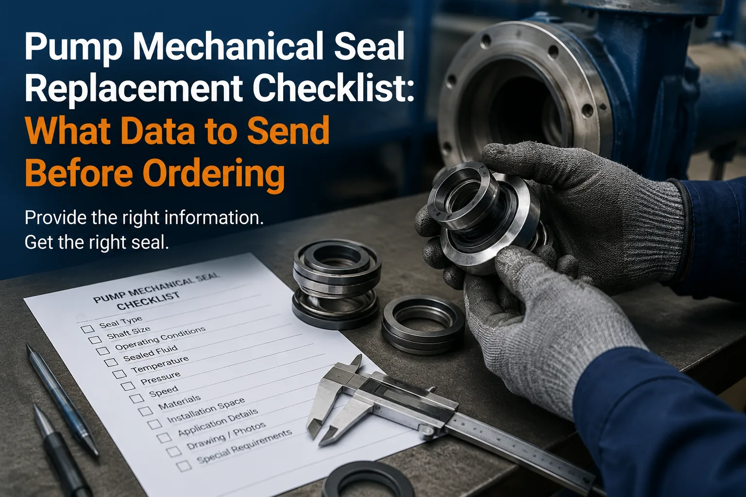 Pump Mechanical Seal Replacement RFQ Checklist What Data to Send Before Ordering